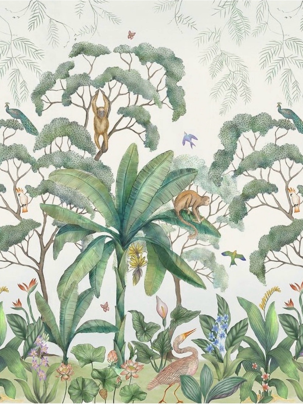 2 Rolls- Lulu and Georgia Prepasted Sure Strip Removable Wallpaper Jungle Mural